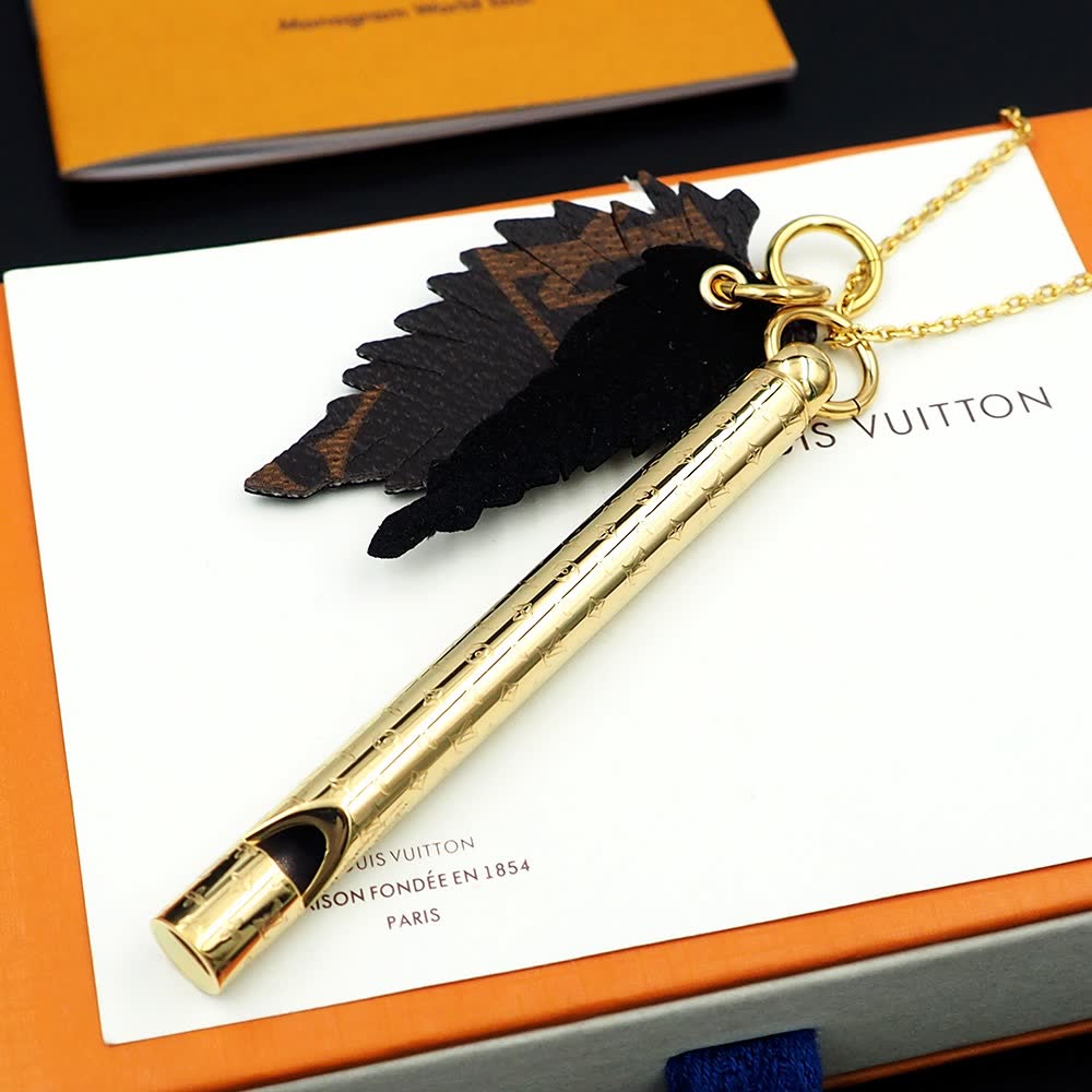 Louis Vuitton Monogram World Tour Gold Plated Necklace